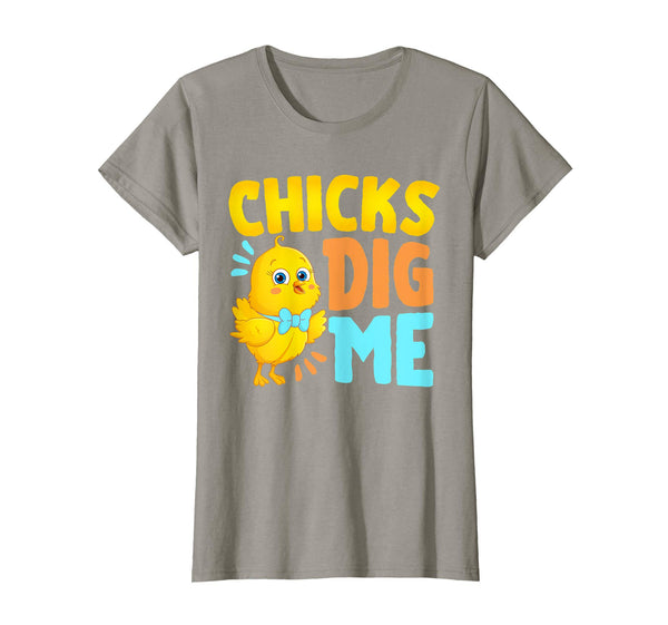 Chicks Dig Me Egg Hunt Happy Easter Kids Boys Girls T Shirt