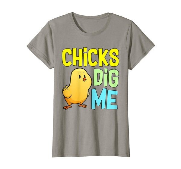 Chicks Dig Me Egg Hunt Happy Easter Kids Boys Girls T Shirt