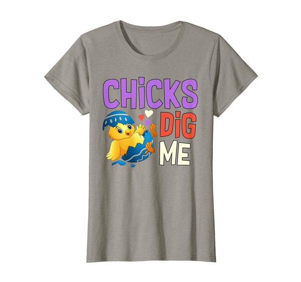 Chicks Dig Me Egg Hunt Happy Easter Kids Boys Girls T Shirt