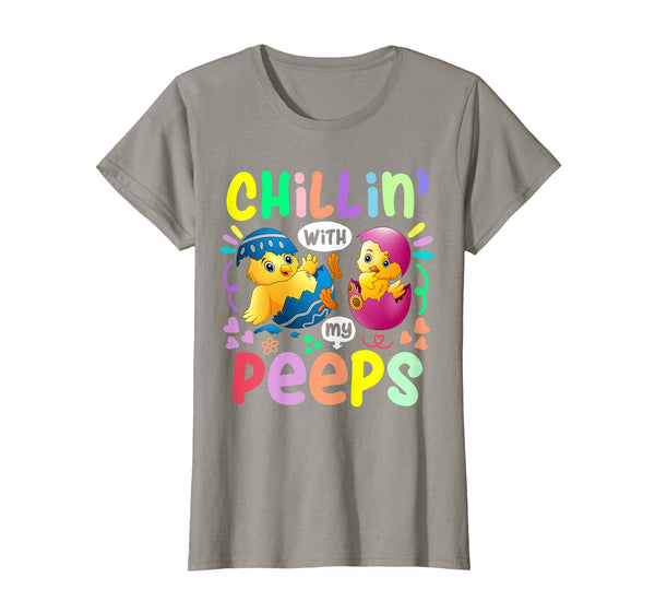 Chillin With My Peeps Happy Easter Kids Boys Girls T Shirt