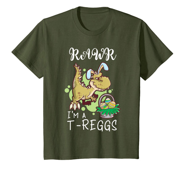 Kids T Rex Easter Egg Hunter T-Reggs Dino T-Shirt Gift Girl &amp; Boy