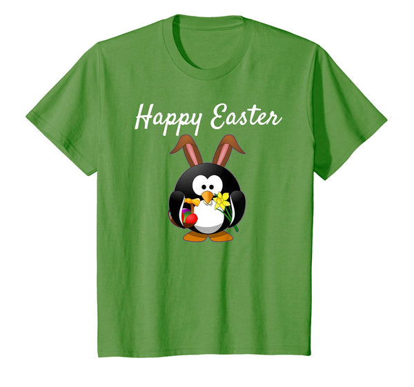 Happy Easter Penguin Easter Egg Ears Flowers T-Shirt