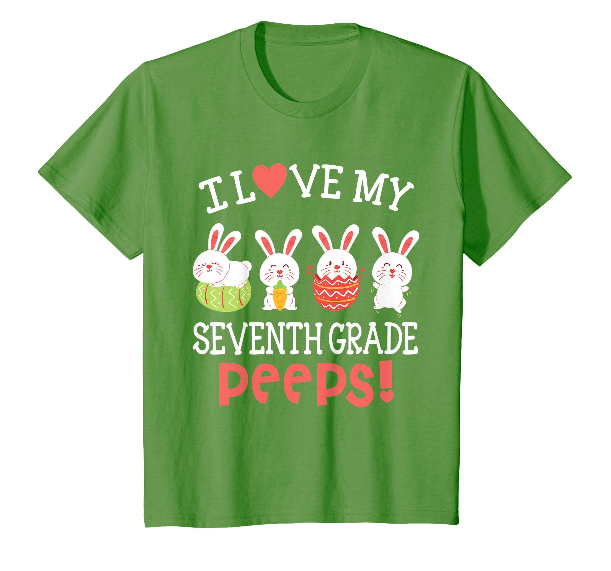 I Love My Seventh Grade Peeps Bunnies Easter Teacher Shirt