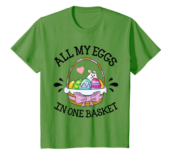 Heart Bunny &amp; Easter Eggs All My Eggs In One Basket Shirt