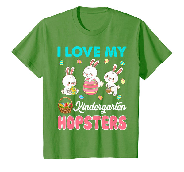 I Love My Kindergarten Hopsters Easter Teacher Shirt