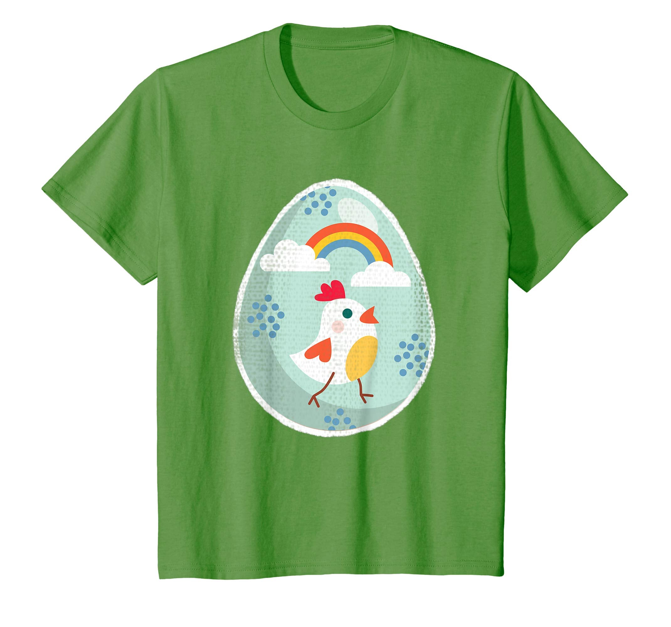 Kids Easter Shirts For Boys Girls Decorated Eggs With Chicken