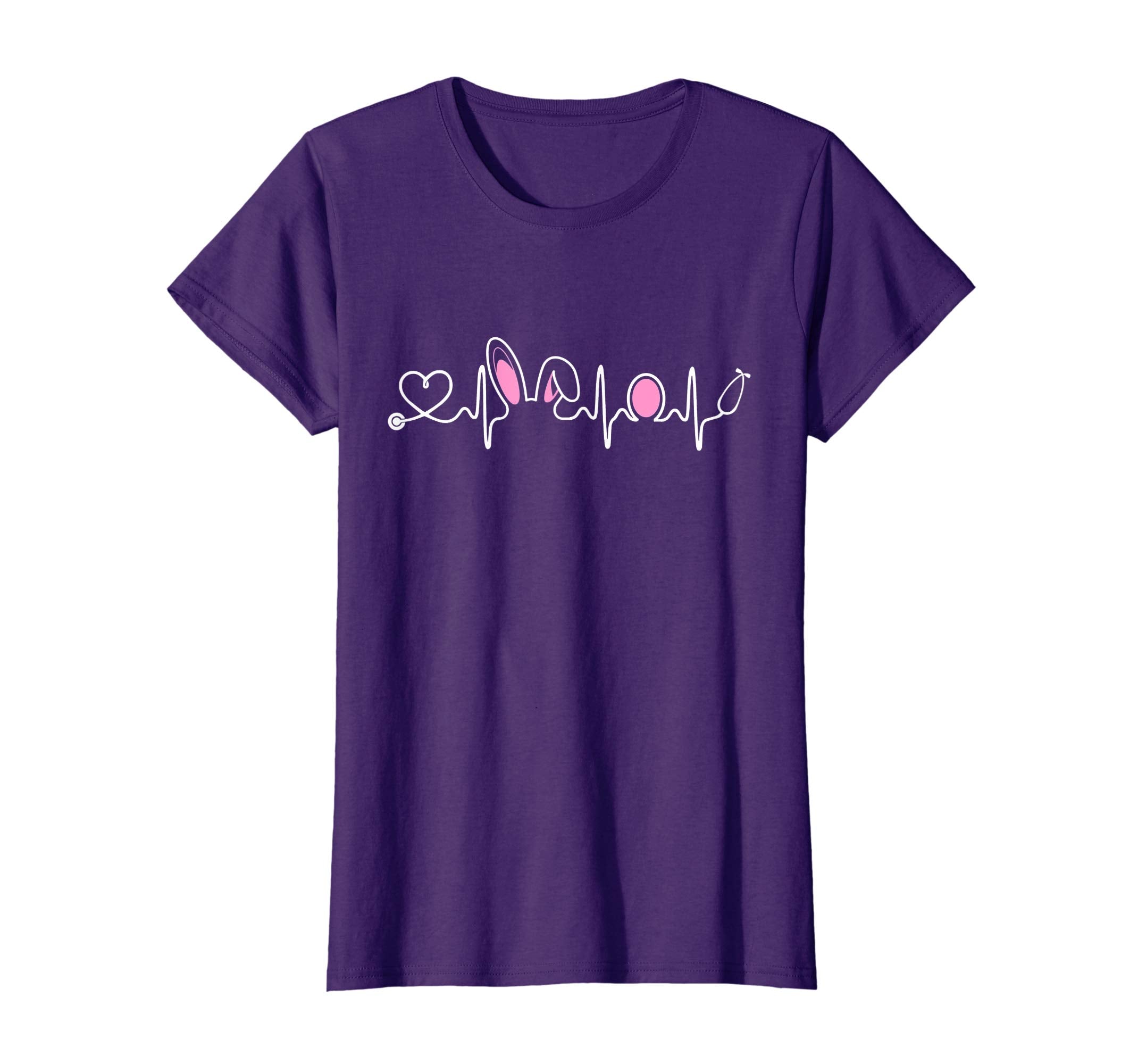 Nurse Doctor Easter Shirt Rabbit Ears and Eggs Heartbeat Tee