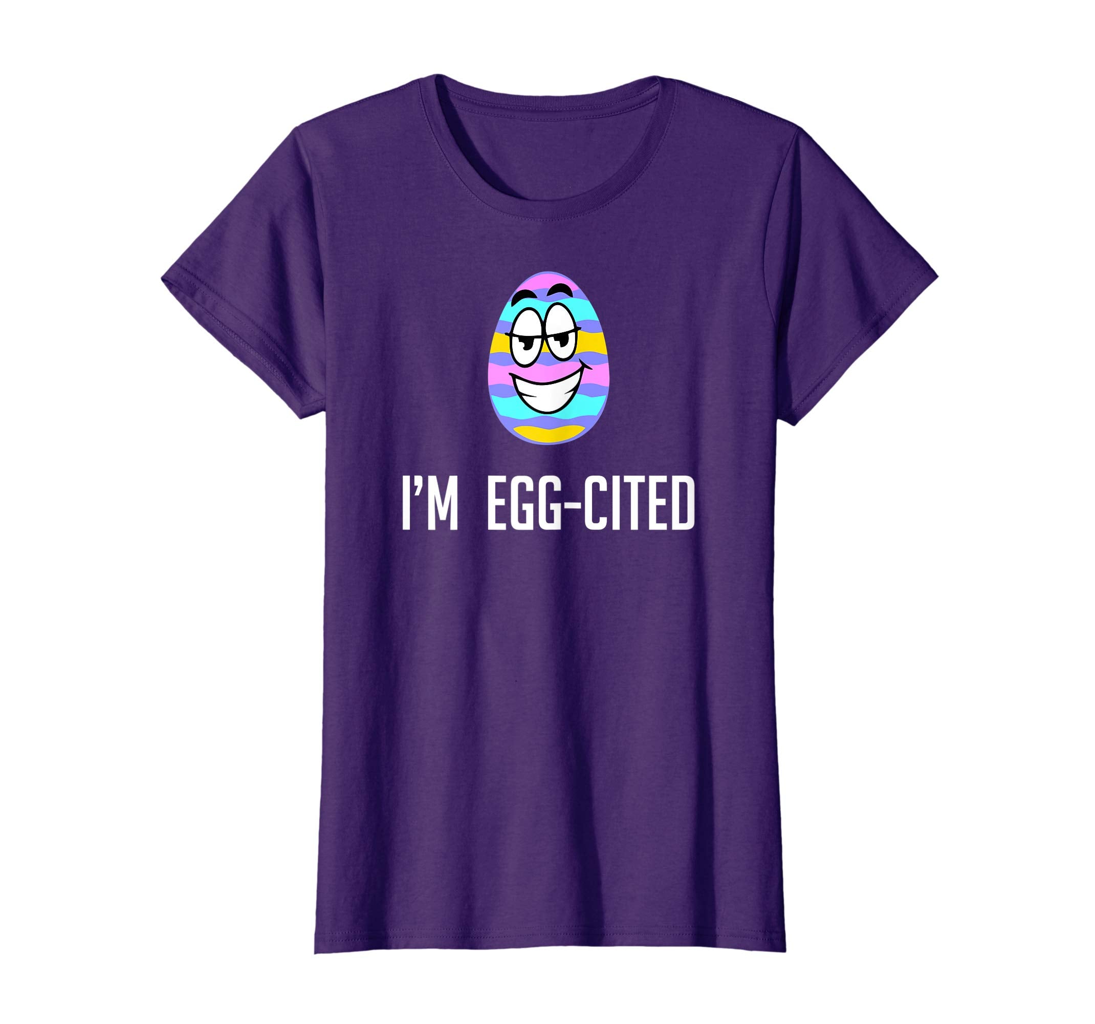 Funny I'm Egg-cited Easter Egg Quote T-shirt Men Women