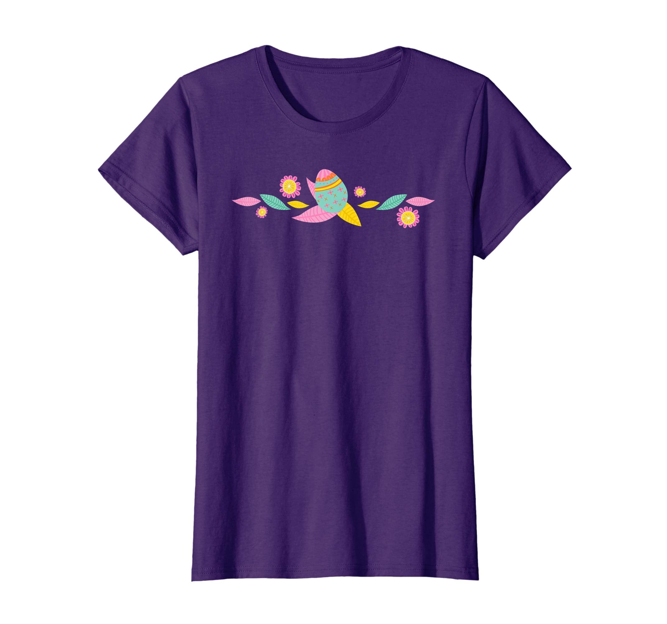 Cute Easter Egg and Flowers Spring Shirt Women and Girls