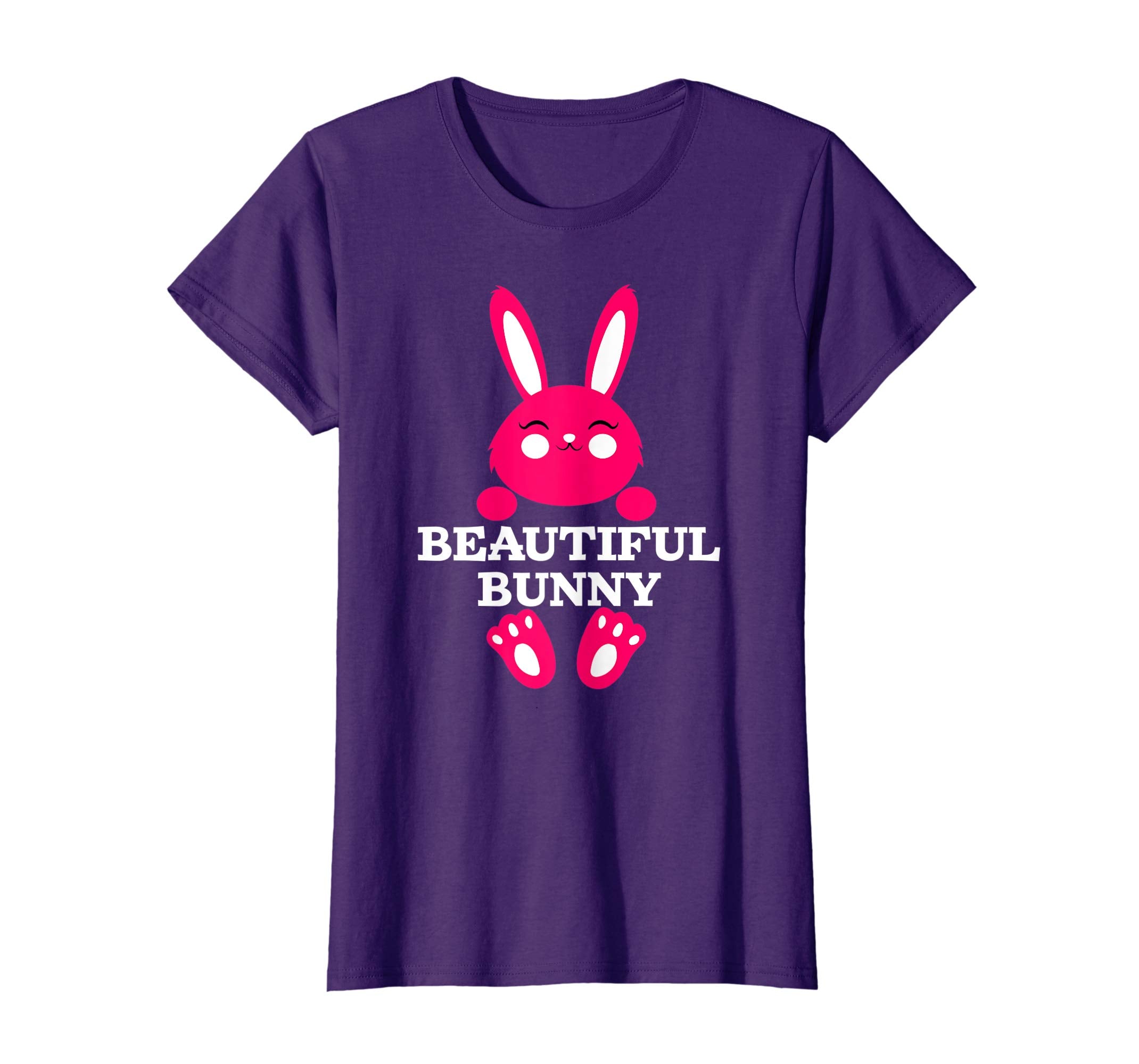 Easter Beautiful Pink Bunny Rabbit T-Shirt Girls Women Kids