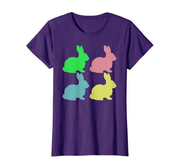 Vintage Retro Pastel Easter Bunny Rabbits Grid Shirt