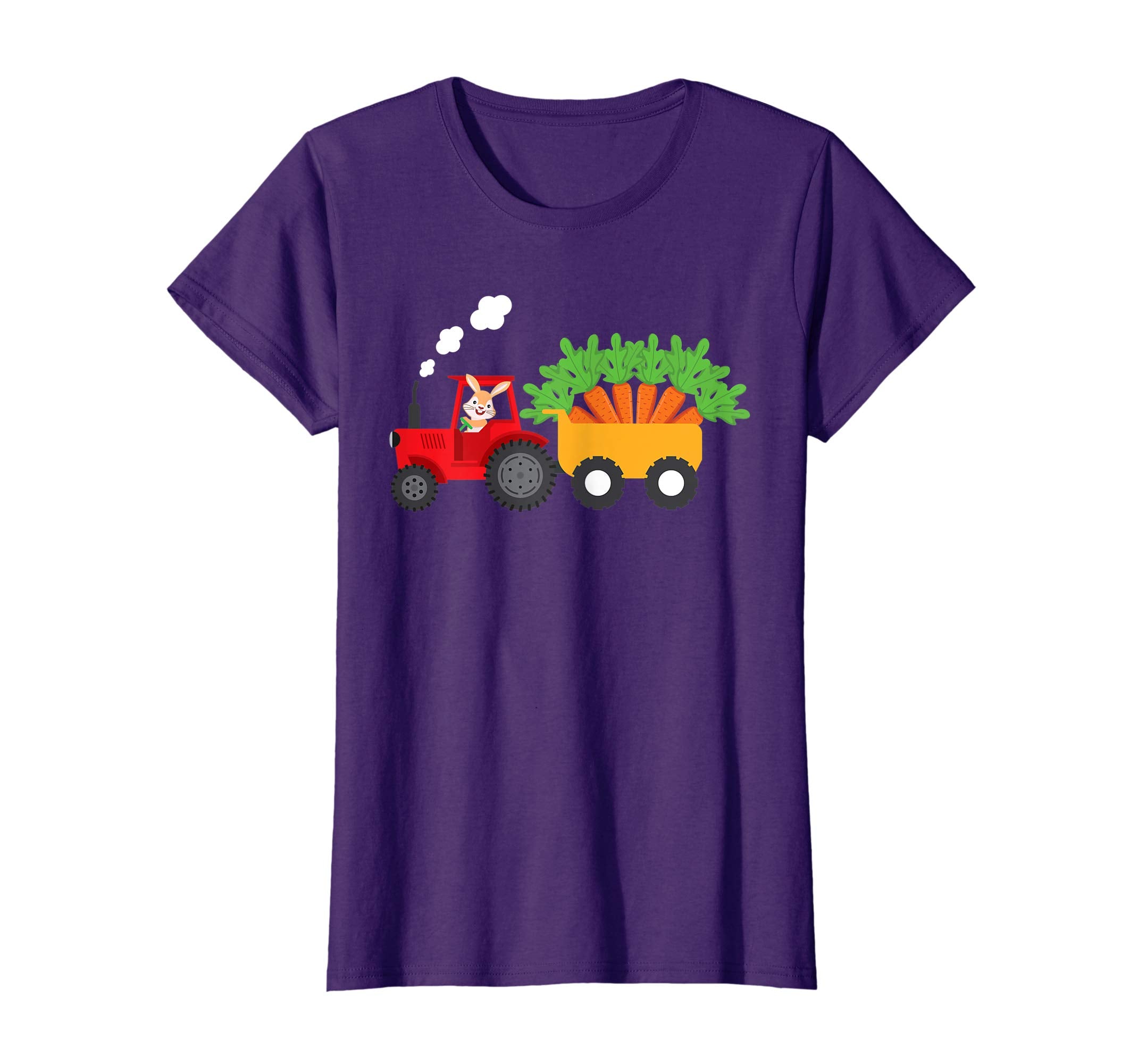 Bunny Tractor Carrying Carrots Easter Day T-Shirt