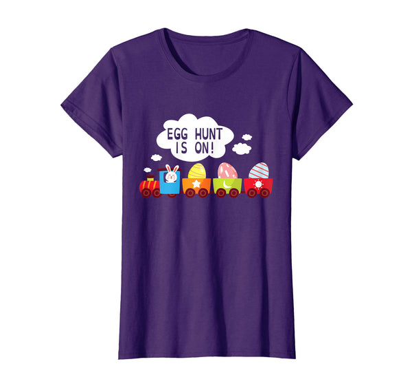 Bunny Driving Train Carry Easter Eggs Shirt Egg Hunt Is On