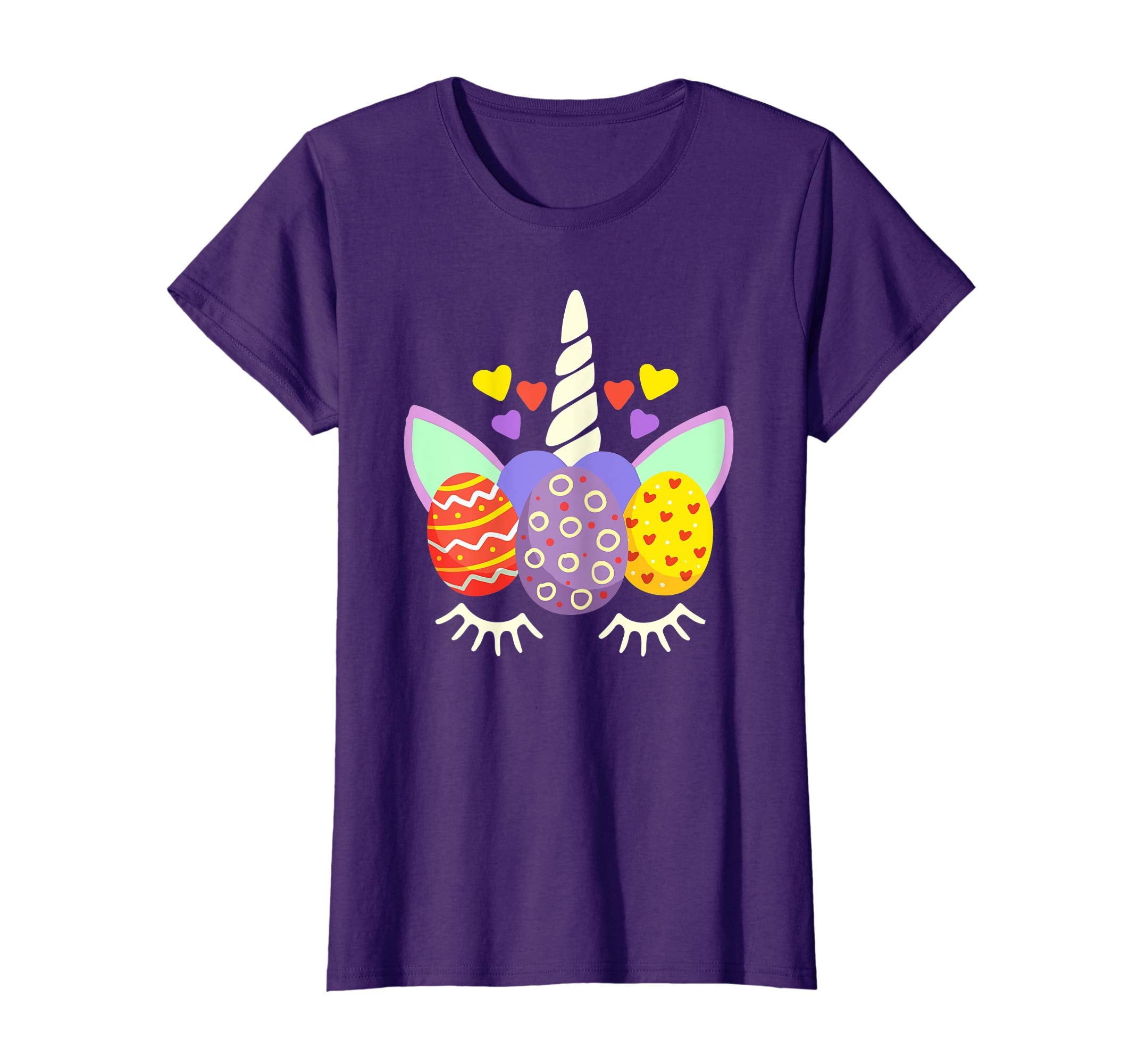 Unicorn Face Egg Hunt Happy Easter Kids Boys Girls T Shirt