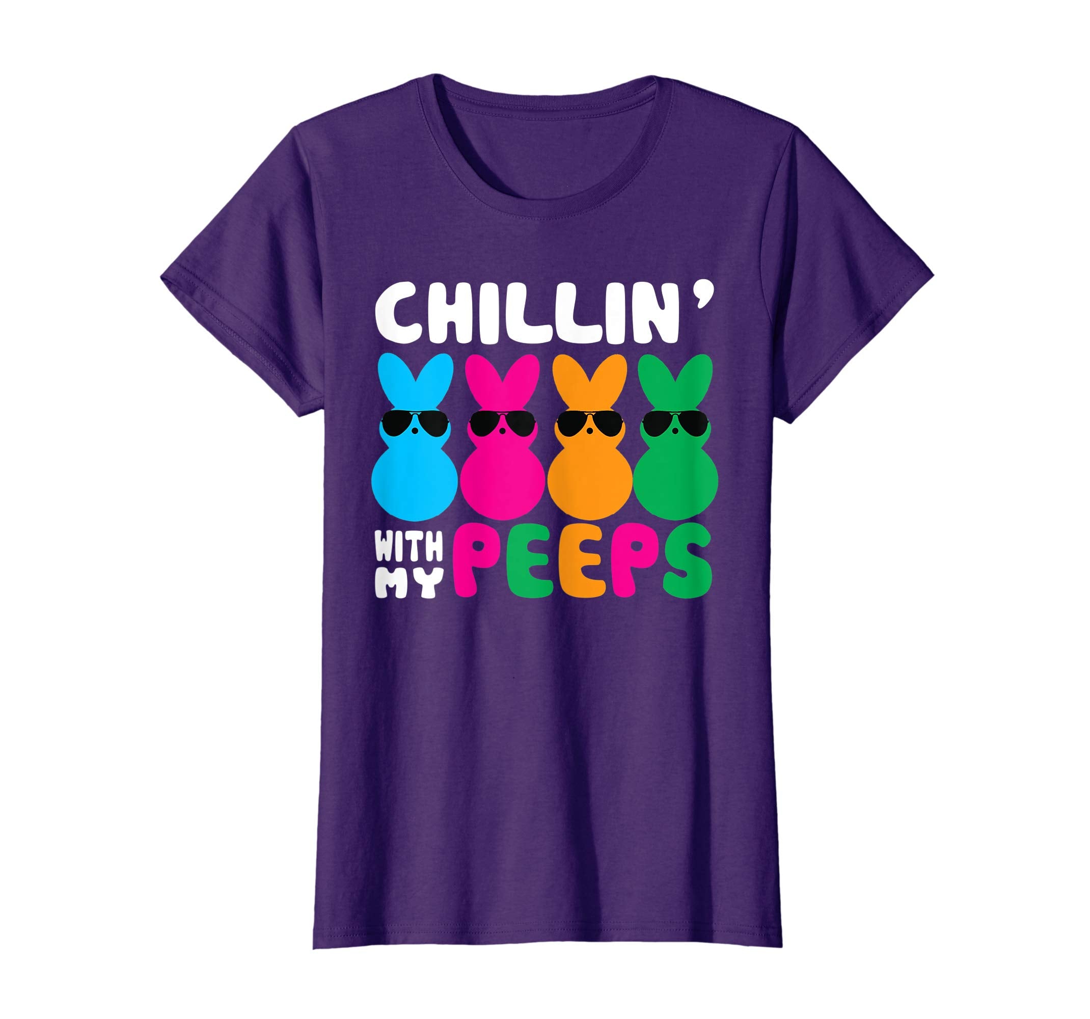 Chillin' With My Peeps Shirts Easter Day Bunny Egg Funny