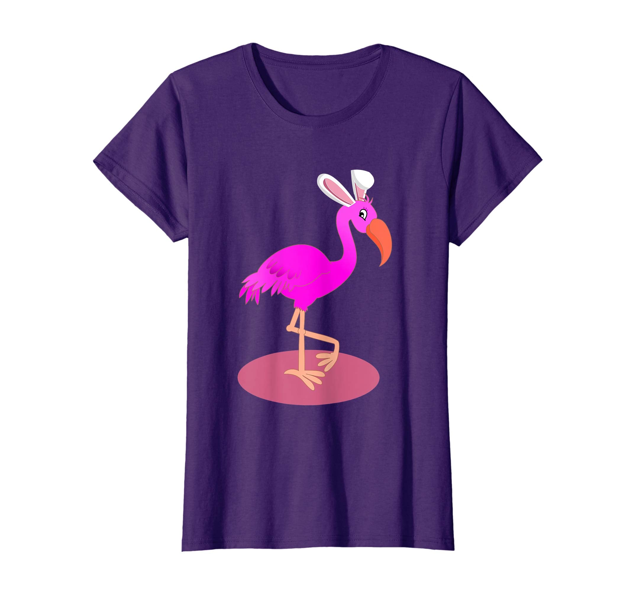 Flamingo With Easter Bunny Ears Cute Pink Bird Lover T-Shirt