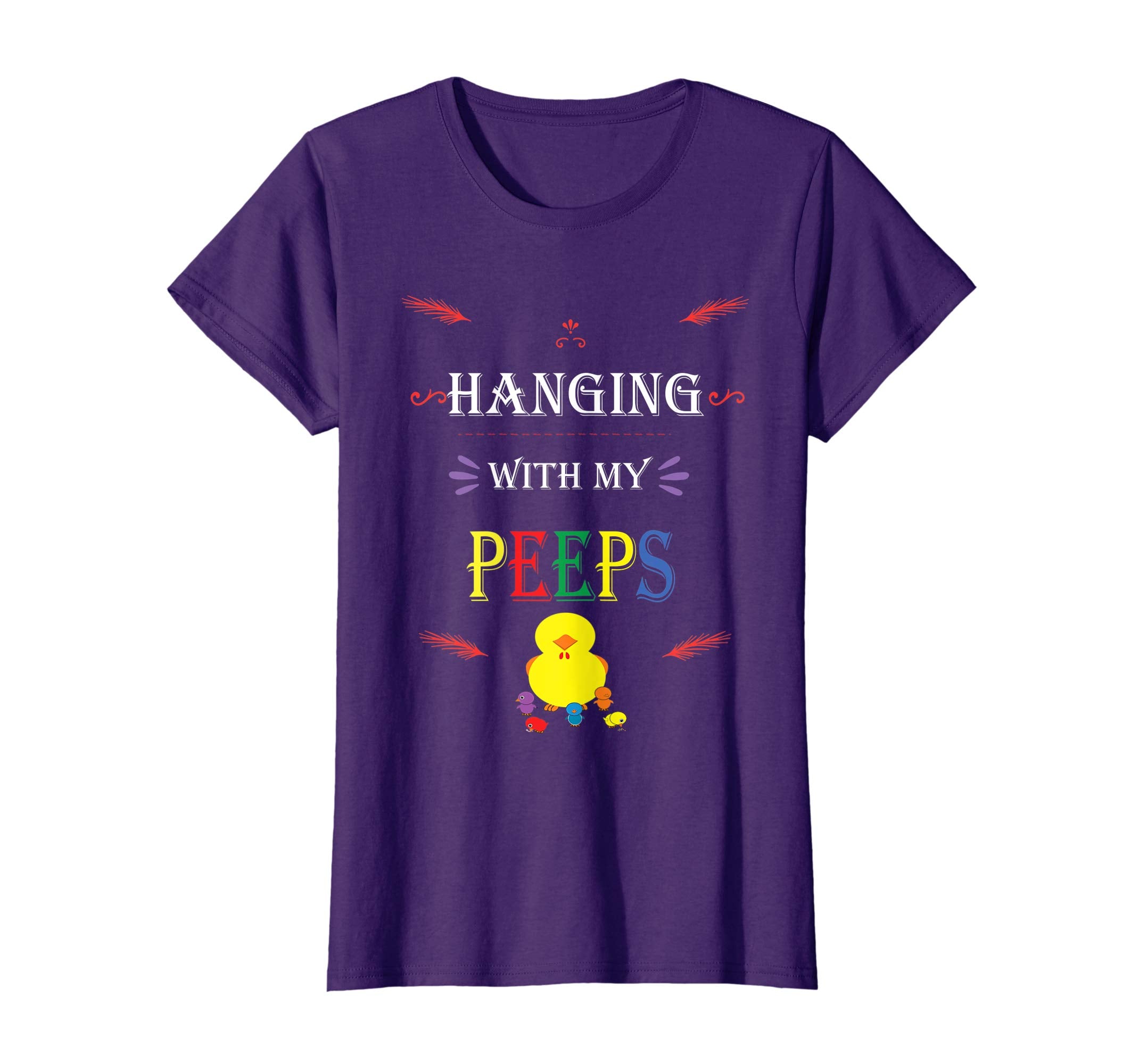 Hanging With My Peeps Cute Easter Tshirt Chick Chicken Lover