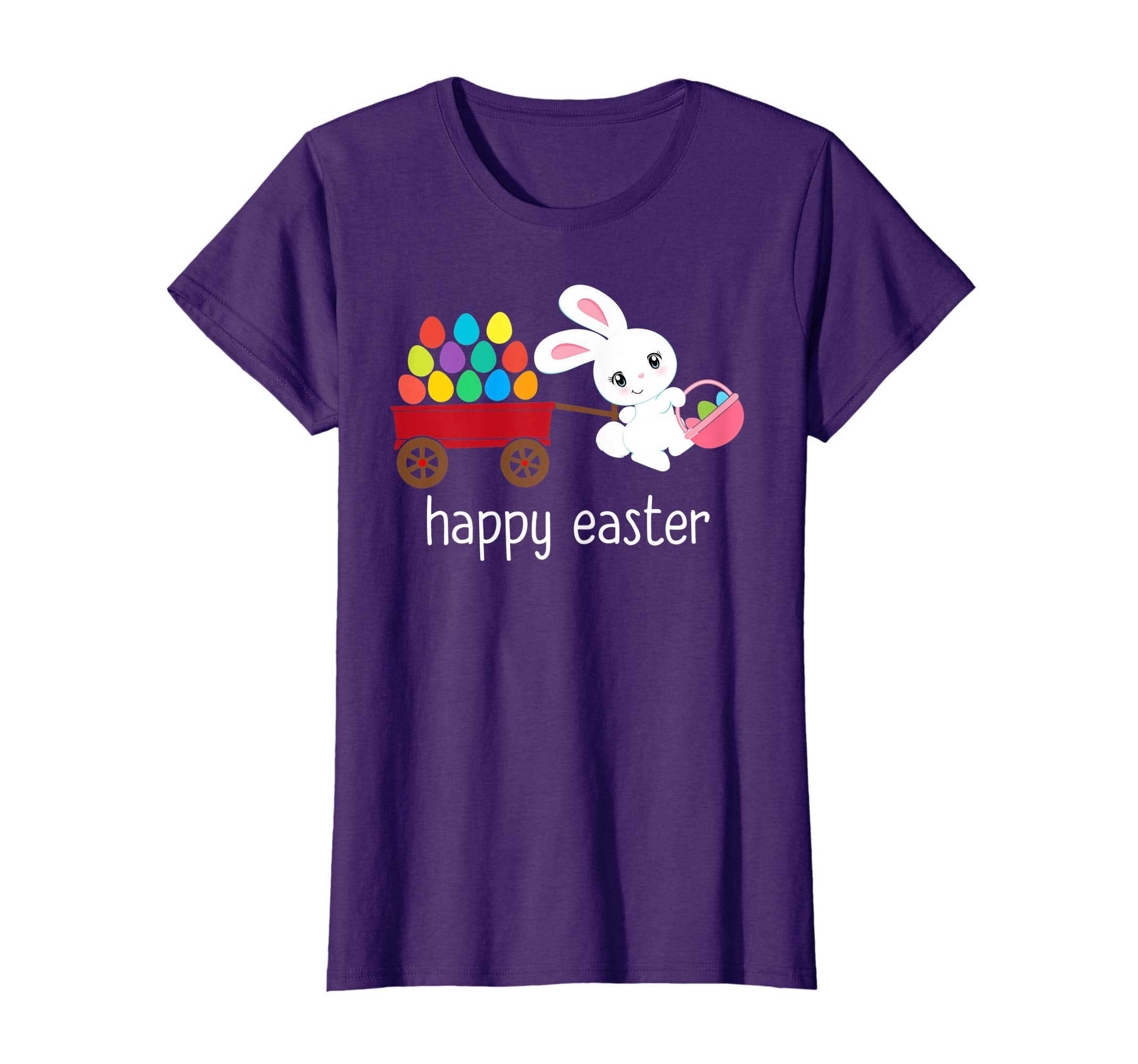 HAPPY EASTER Bunny Egg Hunt Basket Shirt Girls Kids Toddlers