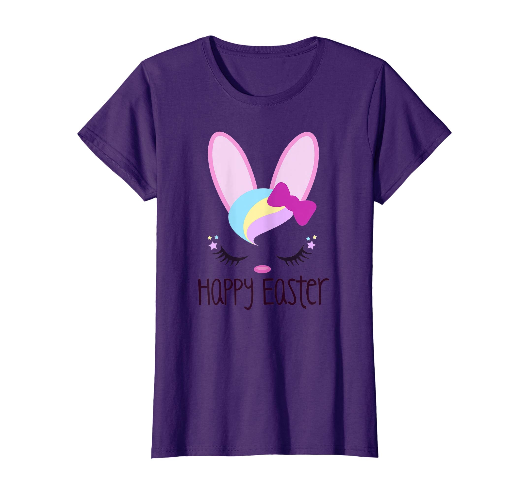 Bunny Face HAPPY EASTER Shirt Girls Kid Toddler Love Bunnies