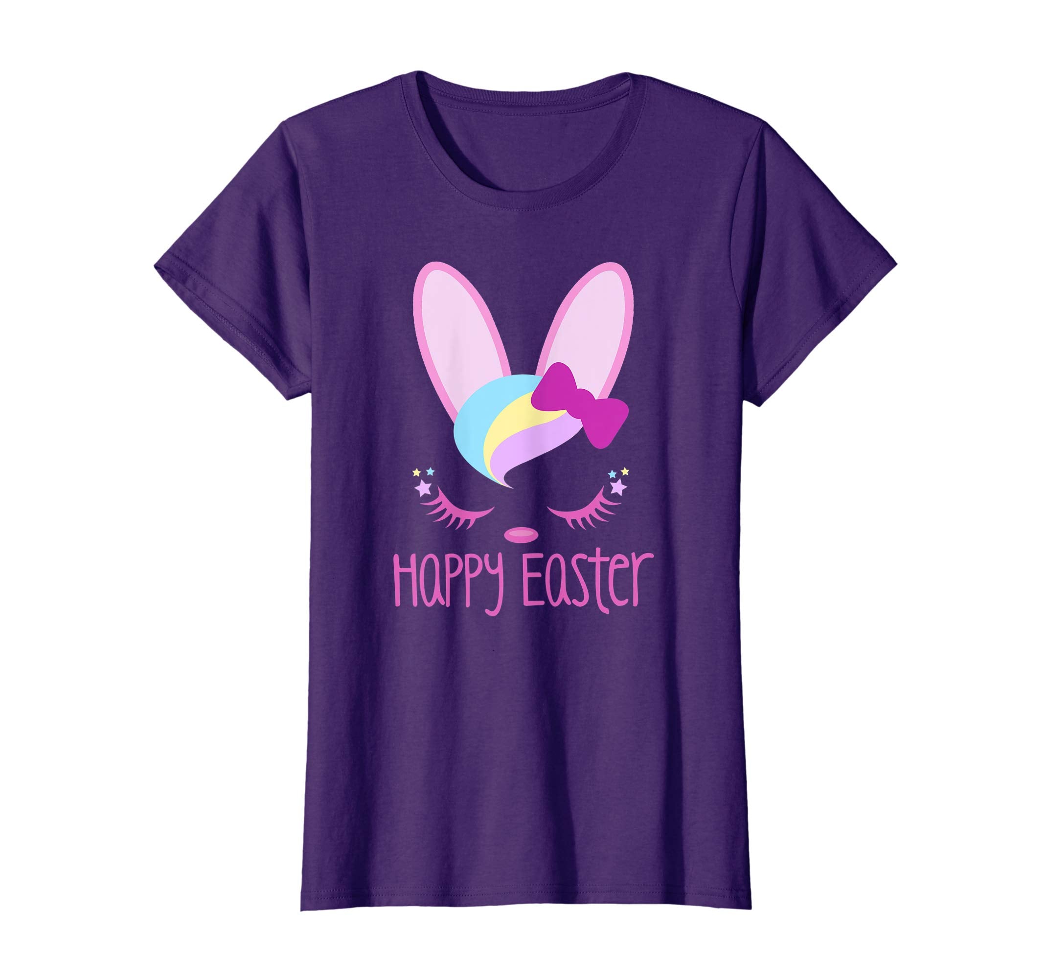 HAPPY EASTER Bunny Face Shirt Girls Kid Toddler Love Bunnies