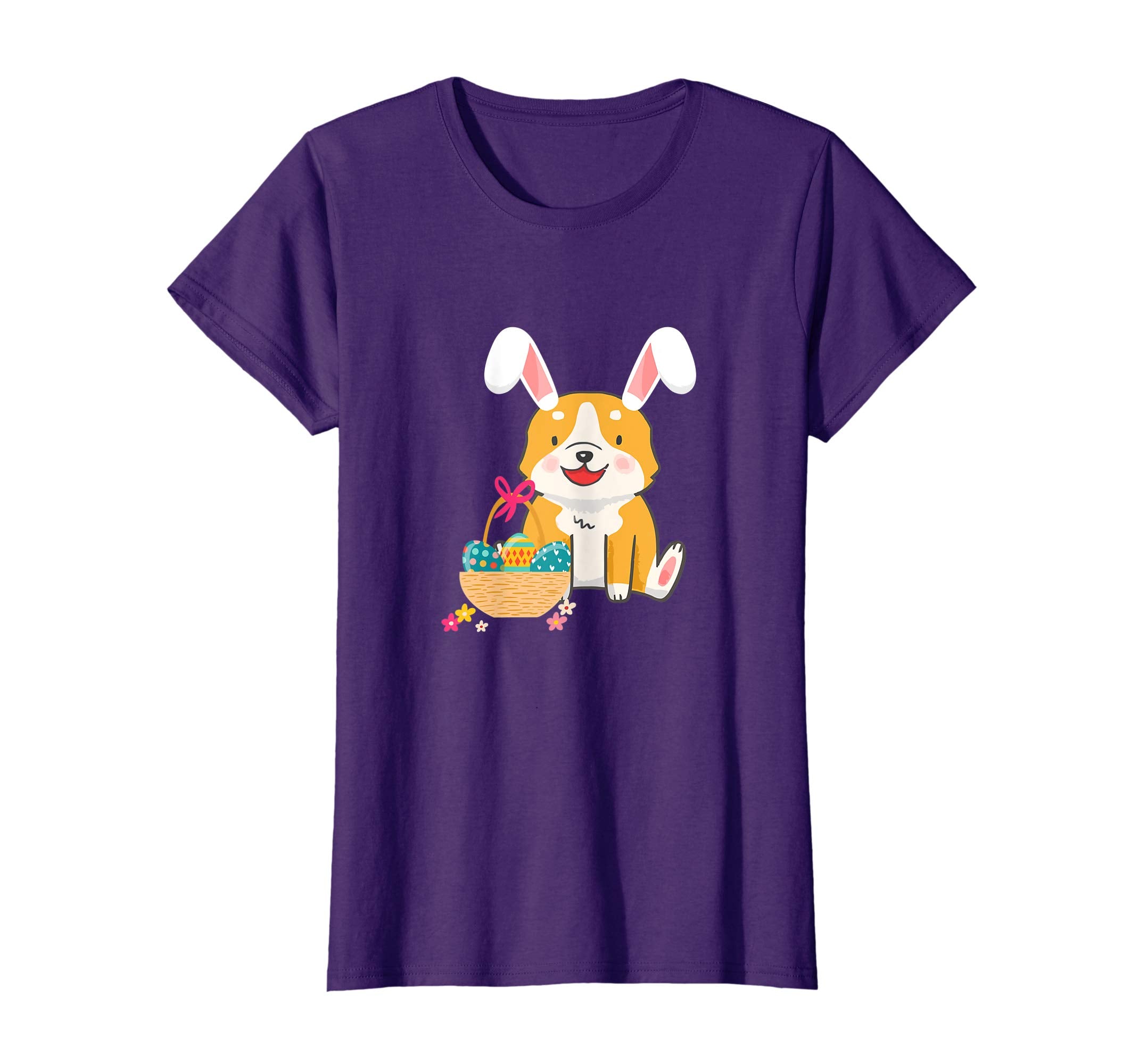 Welsh Corgi Easter Bunny Dog Silhouette T-Shirt