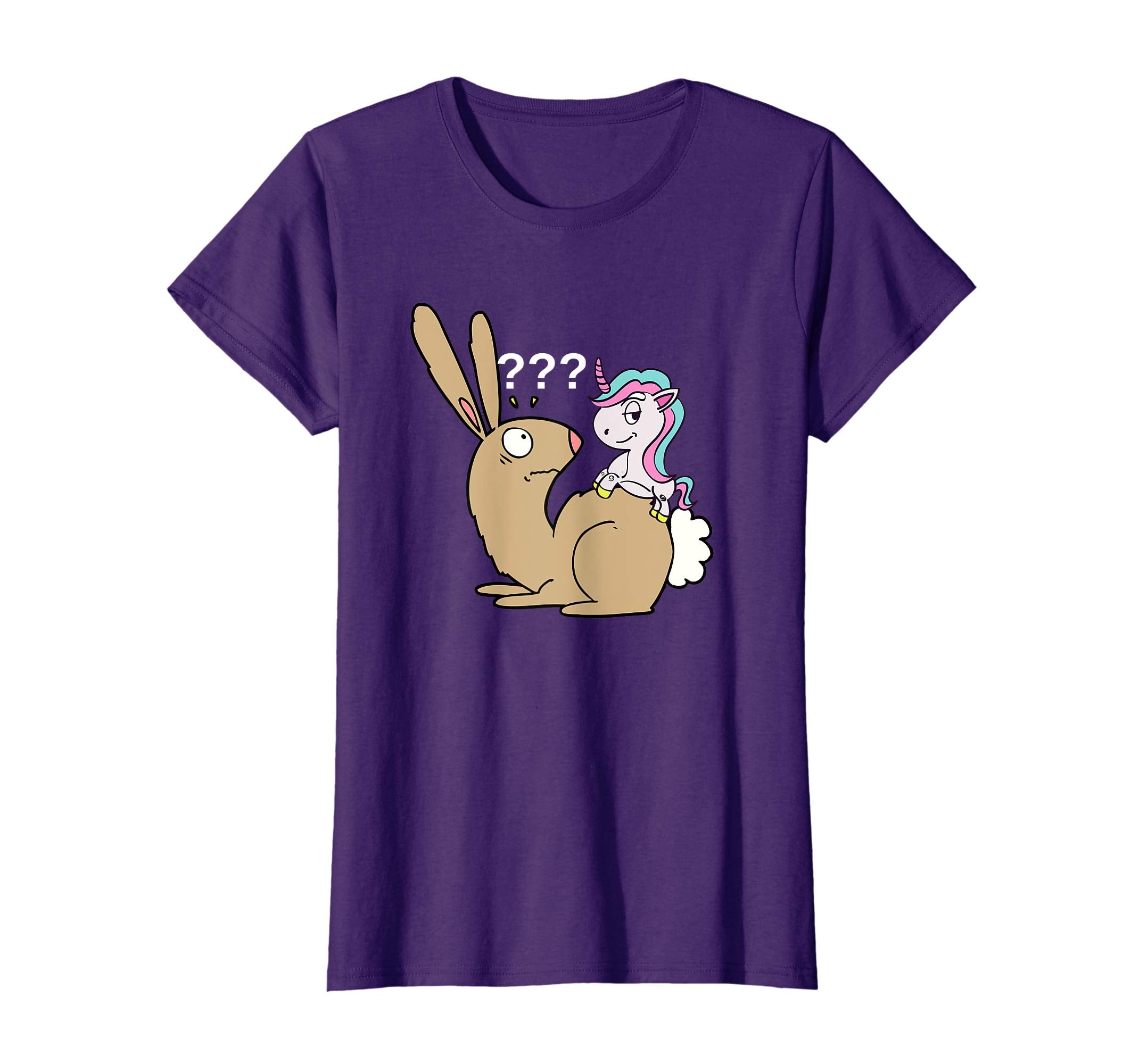 Unicorn riding easter bunny tshirt gift