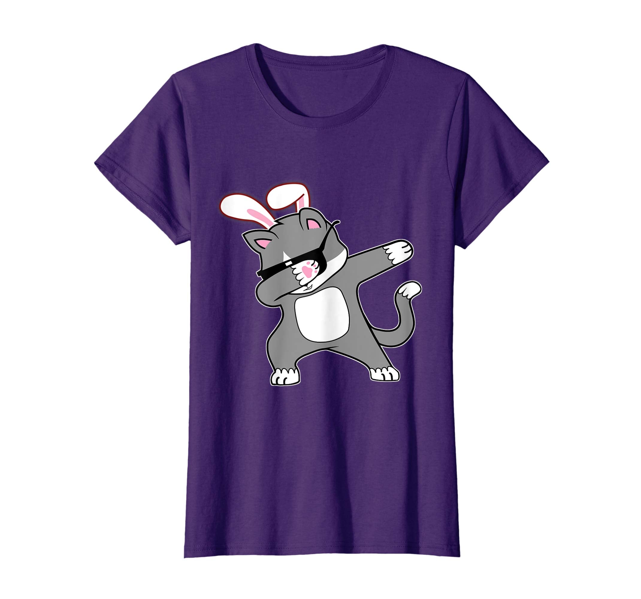 Easter Bunny Dabbing Cat Tshirt Rabbit Ears Animal Gift