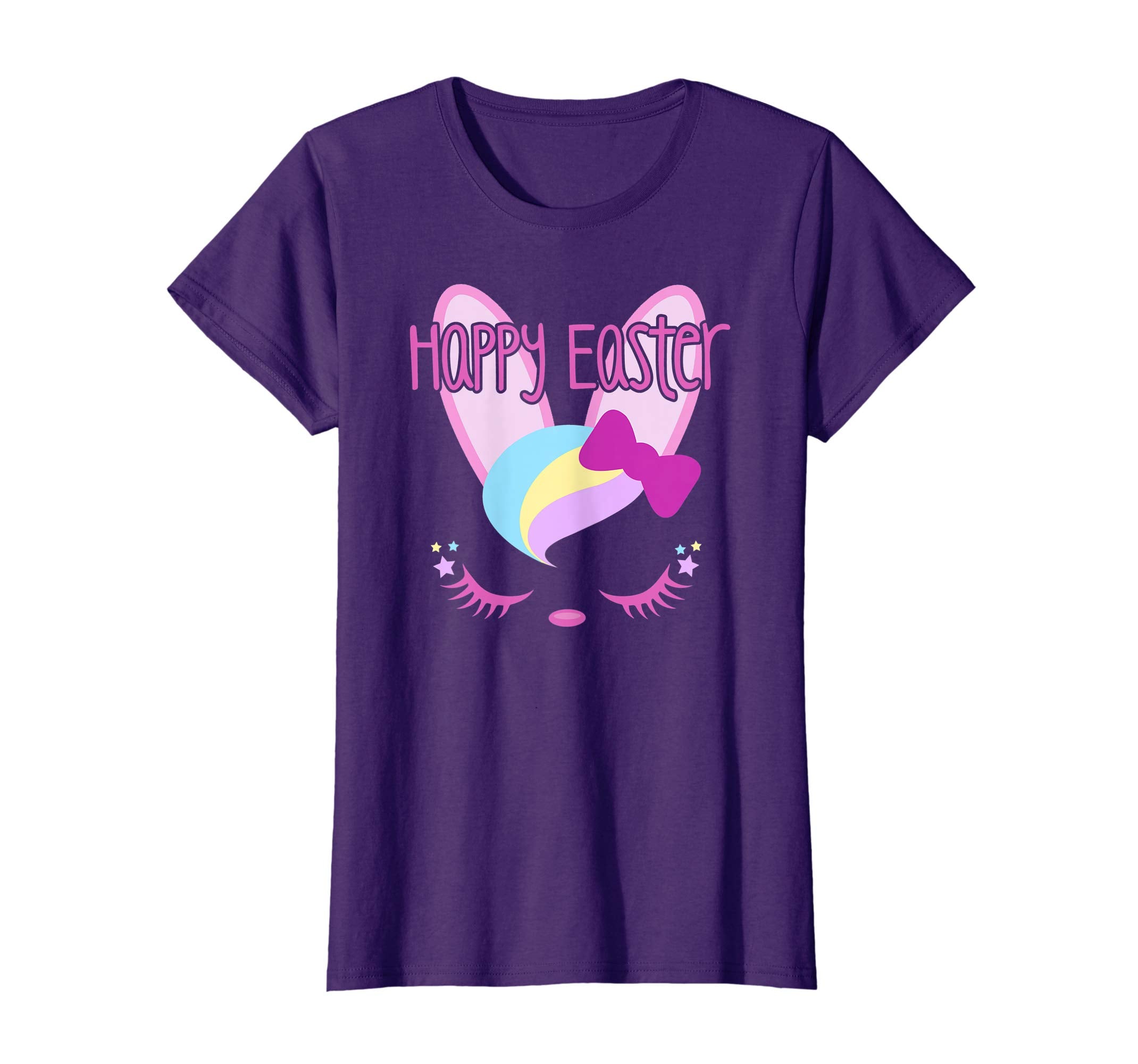 Bunny Face HAPPY EASTER Shirt Girls Kid Toddler Love Bunnies