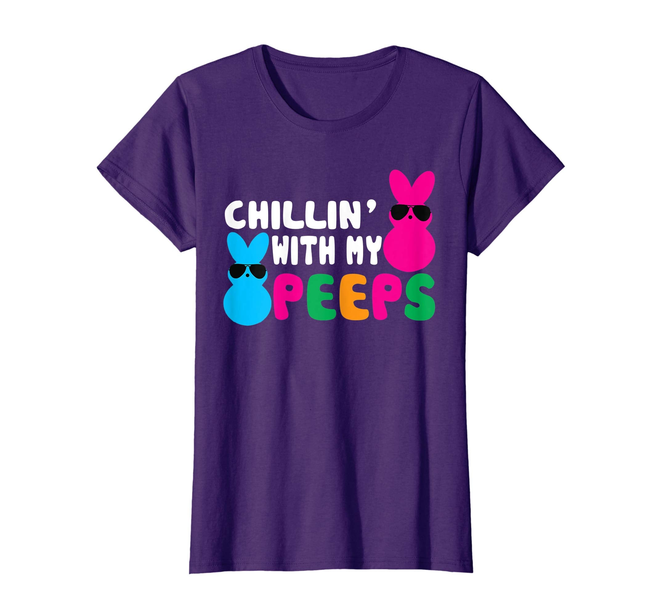 Chillin' With My Peeps Shirts Easter Day Bunny Egg Gift Kids