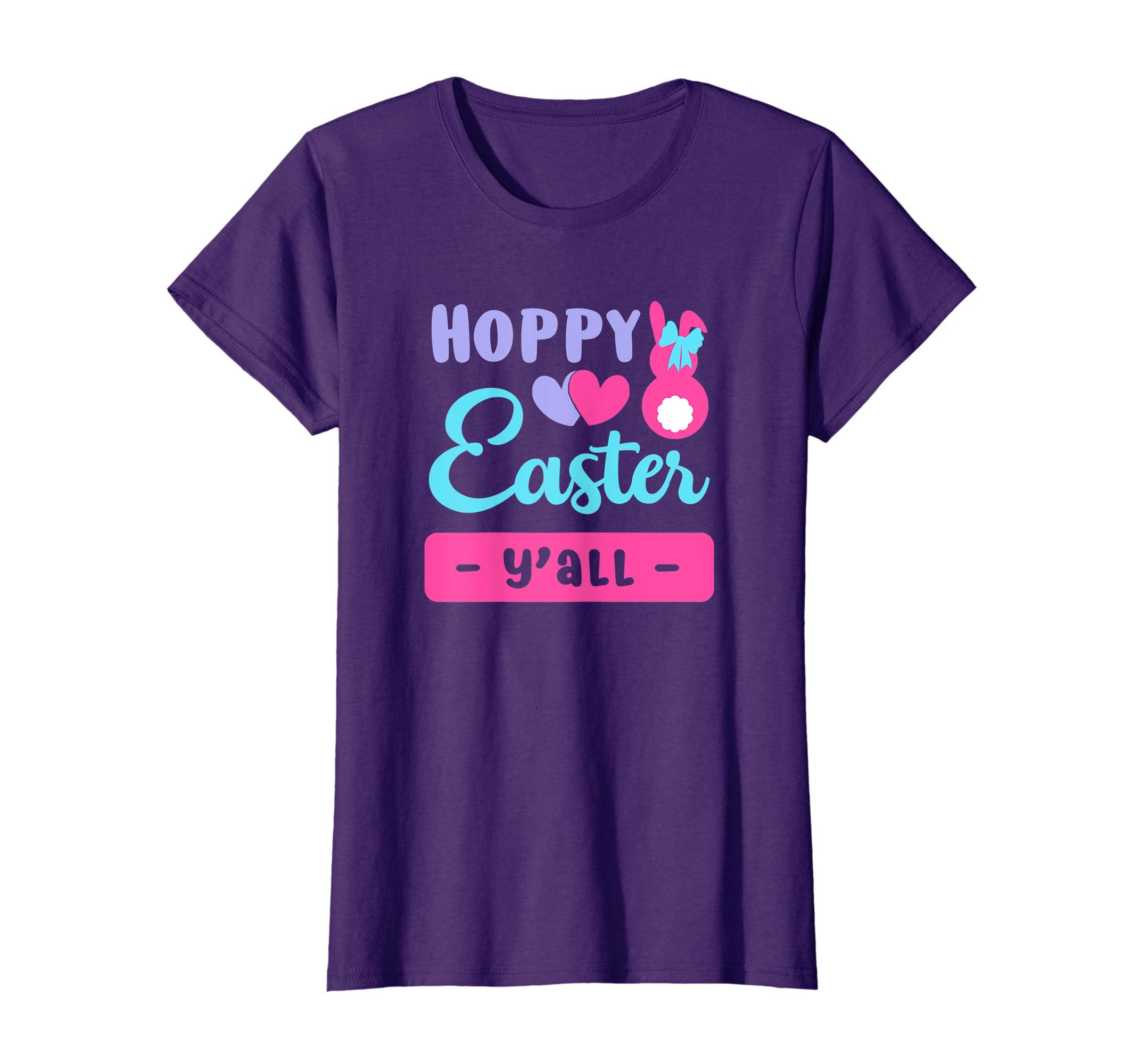 Easter Shirt Cute Hoppy Y'all Cute Bunny Egg Hunt Tshirt