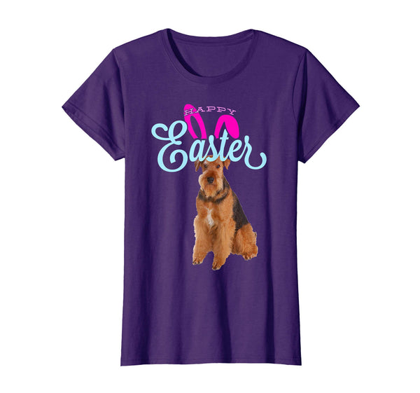 Easter Bunny Airedale Terrier Tshirt Dog Boy Girl Kids Women