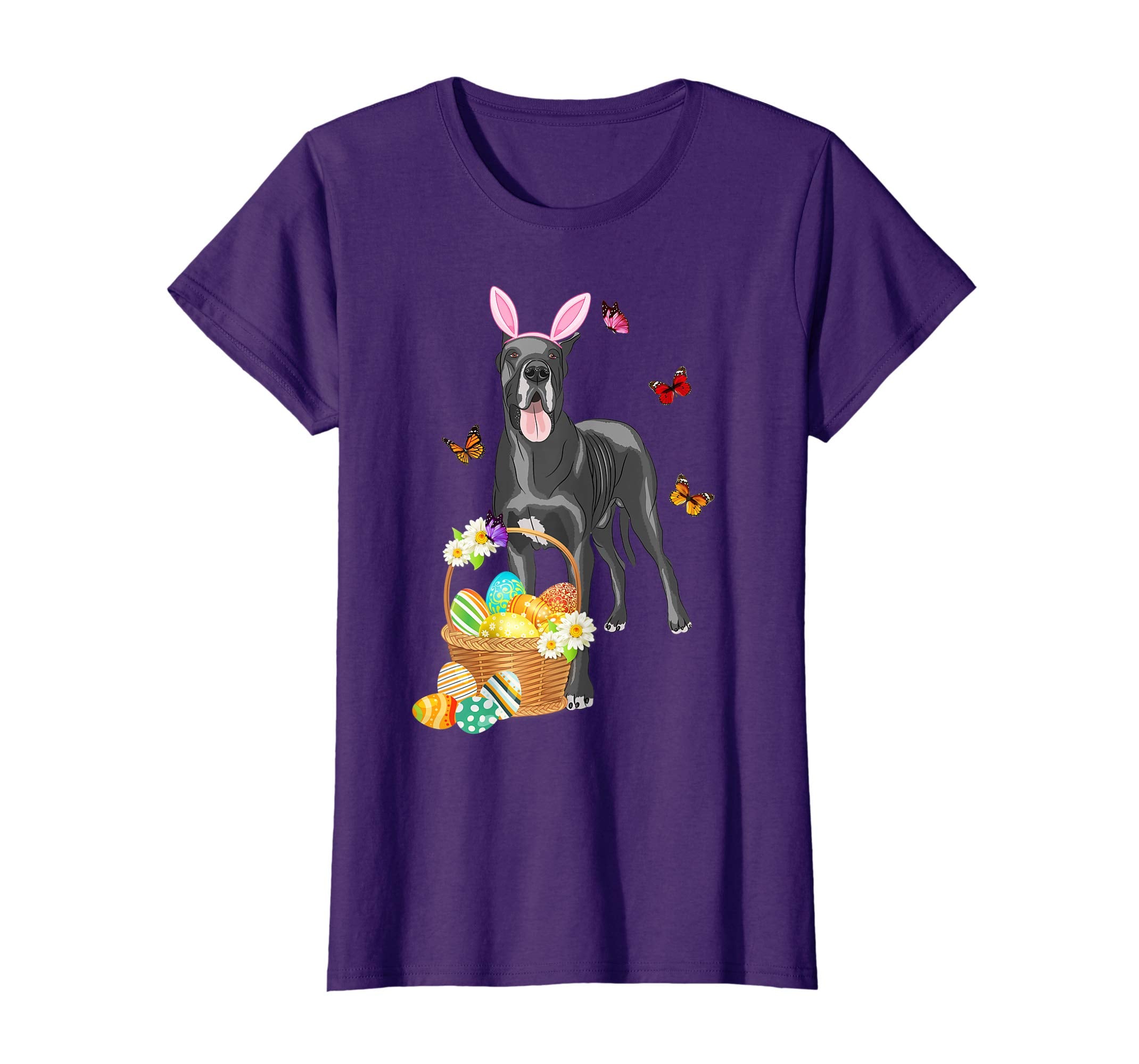 Great Dane Bunny Hat Rabbit Easter Eggs Shirt Happy Ea