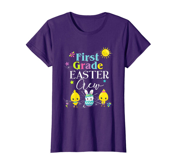 First Grade Teacher Student Easter School TShirt Cute Crew