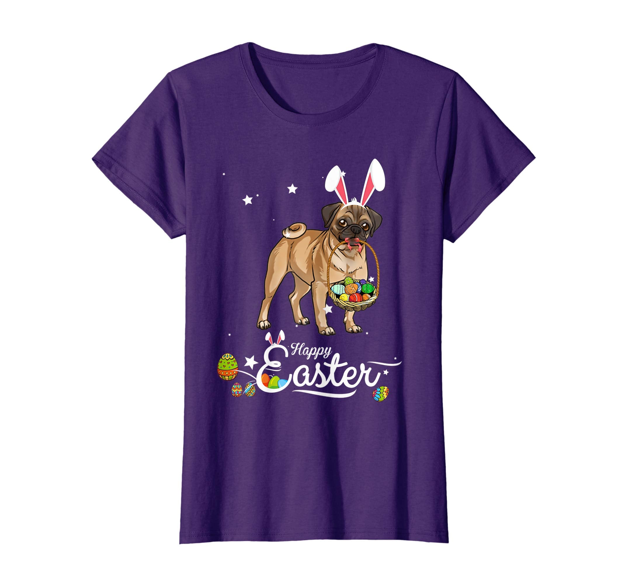 Pug Dog With Bunny Hat Easter Costume T Shirt