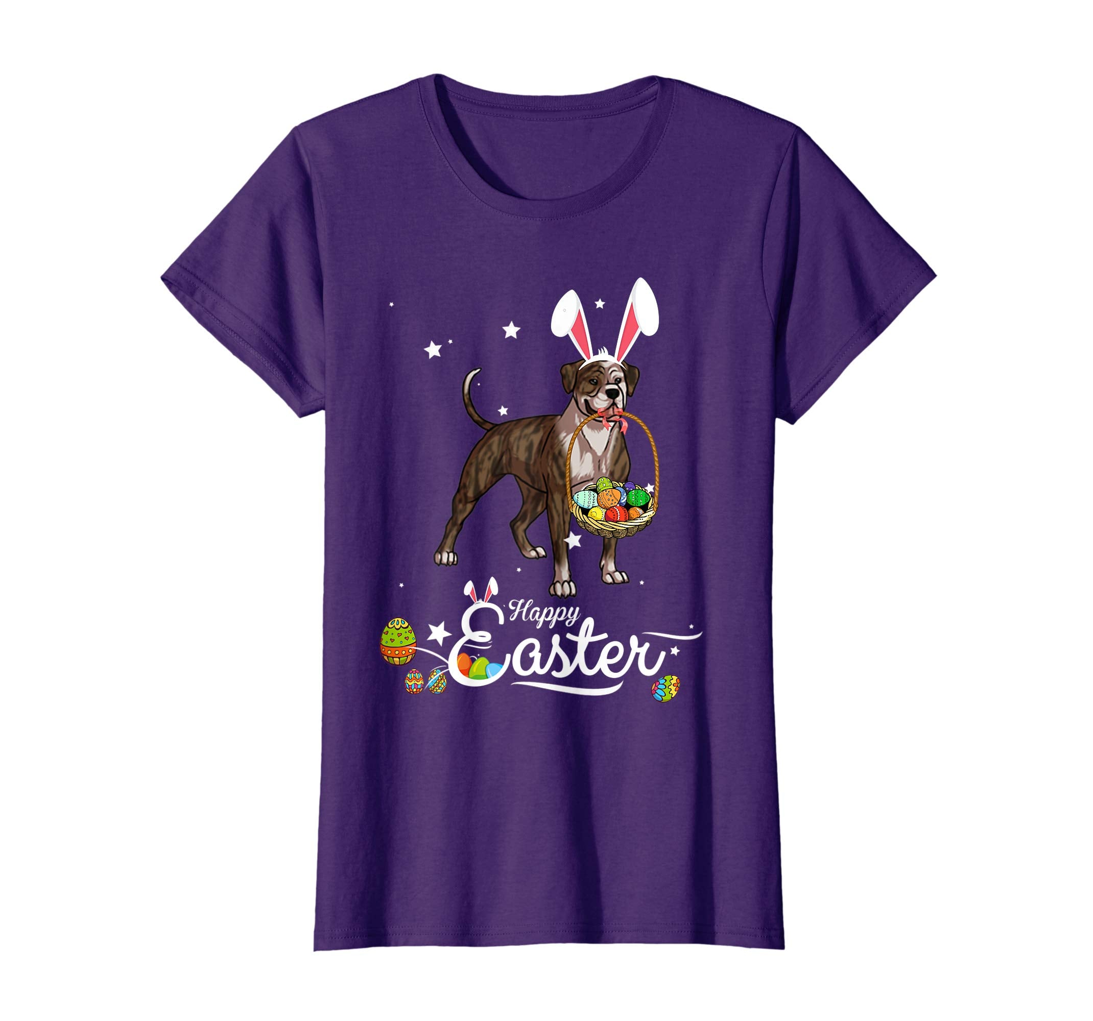 American Bulldog Dog With Bunny Hat Easter Costume T Shirt