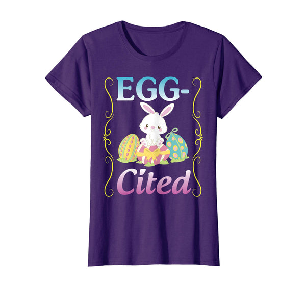 Bunny Rabbit Playing Easter Eggs Shirt Eggcited Excellent