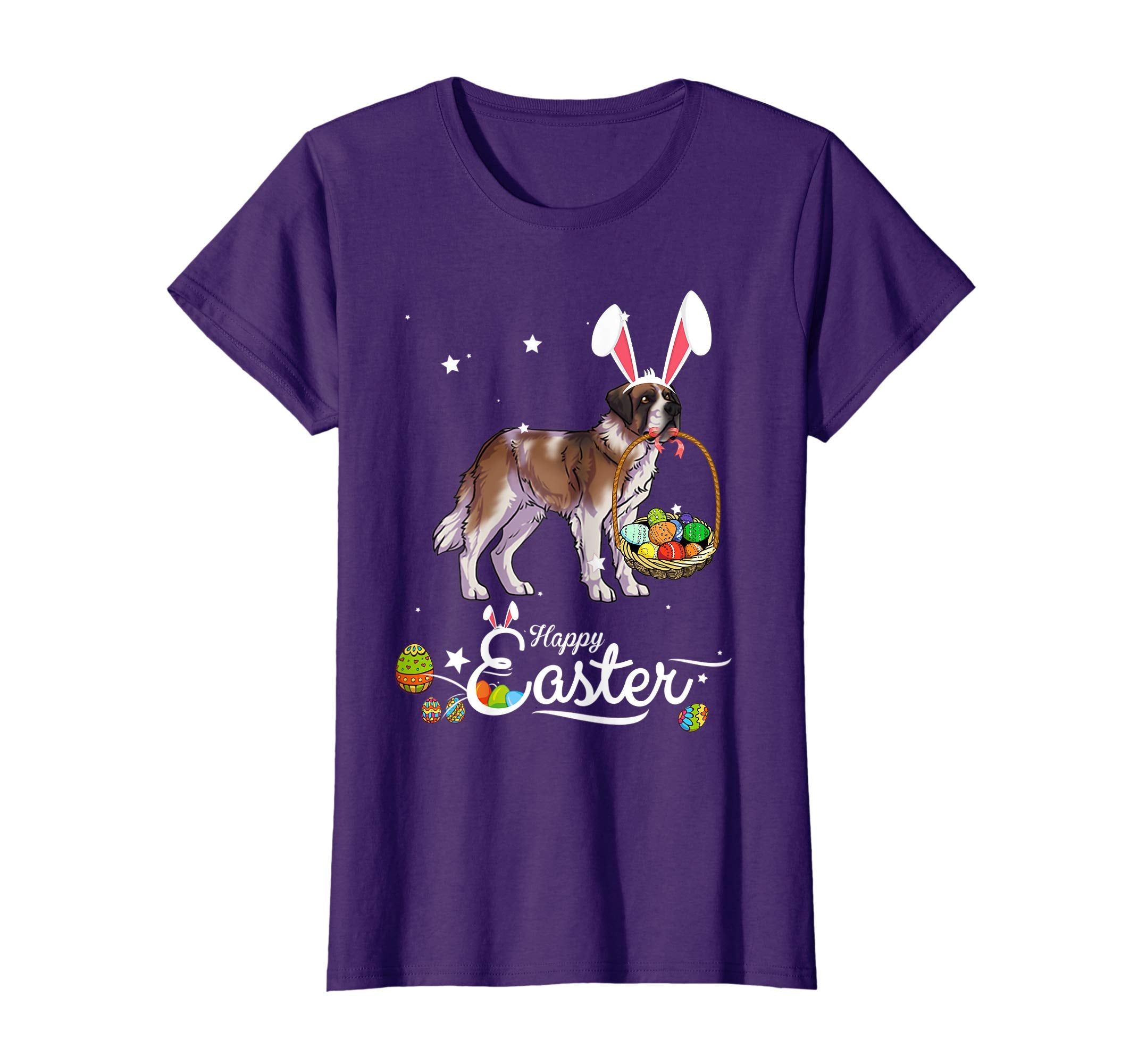 Saint Bernard Dog With Bunny Hat Easter Costume T Shirt