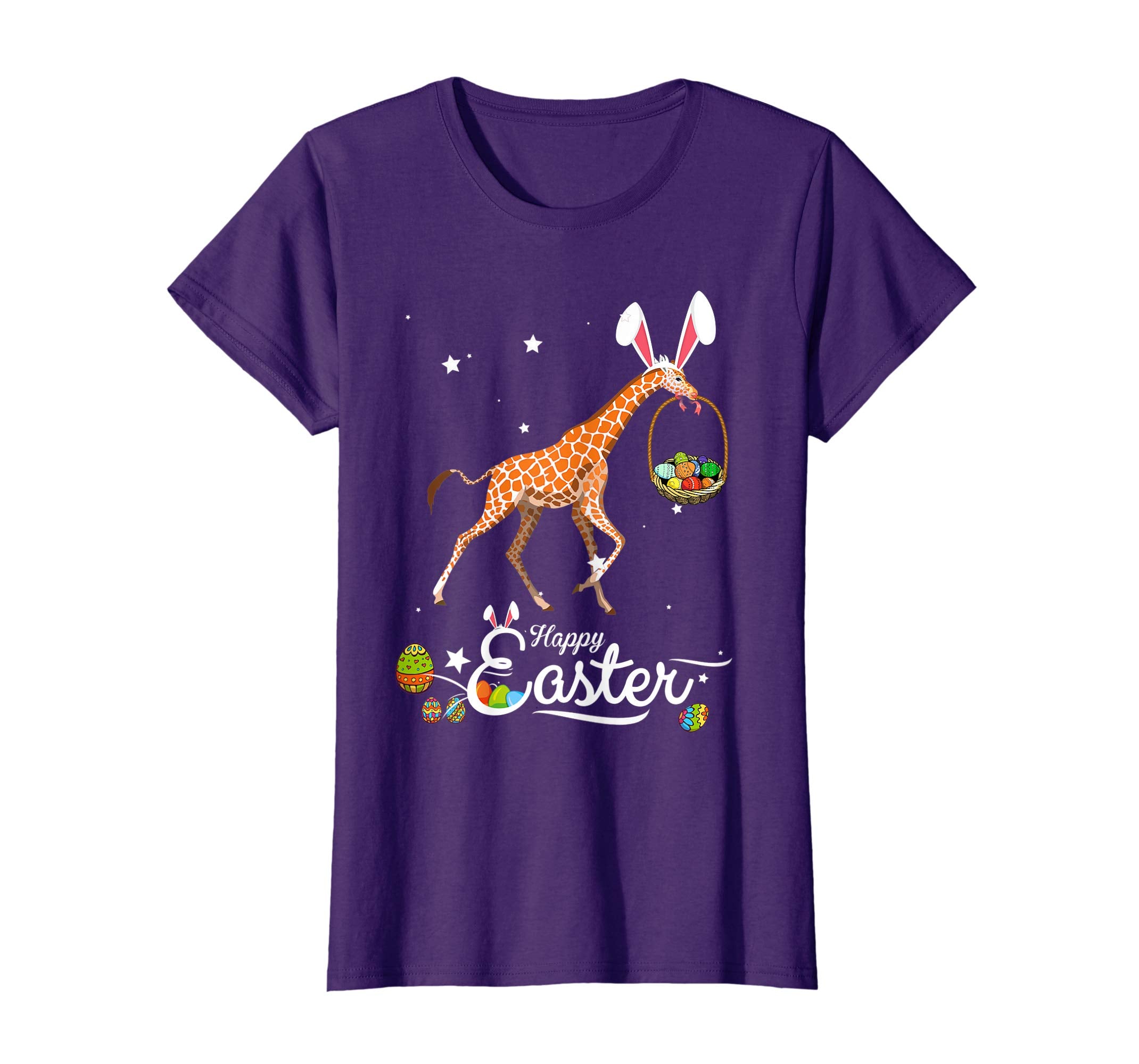 Cute Easter Giraffe with Bunny Ears and Eggs T Shirt