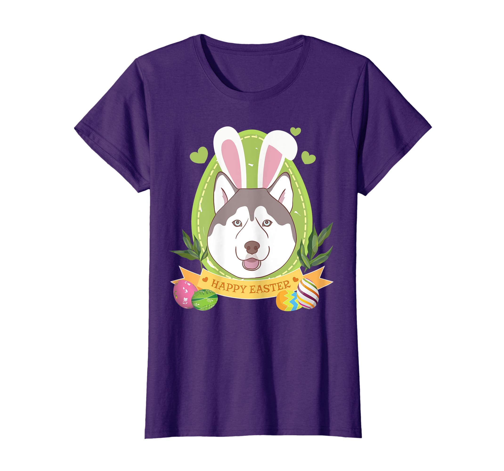 Bunny Siberian Husky Dog Easter Day Lovers T-Shirt Egg