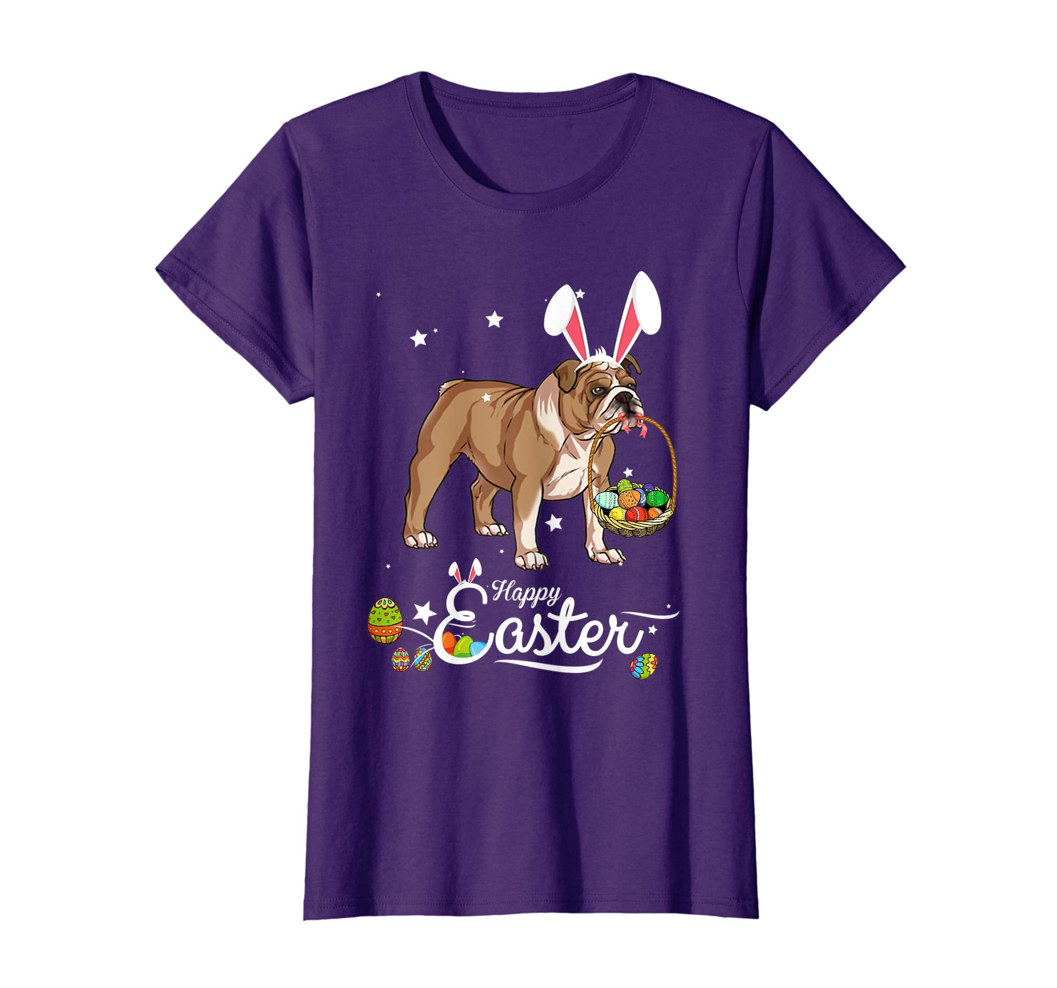 English Bulldog Dog With Bunny Hat Easter Costume T Shirt