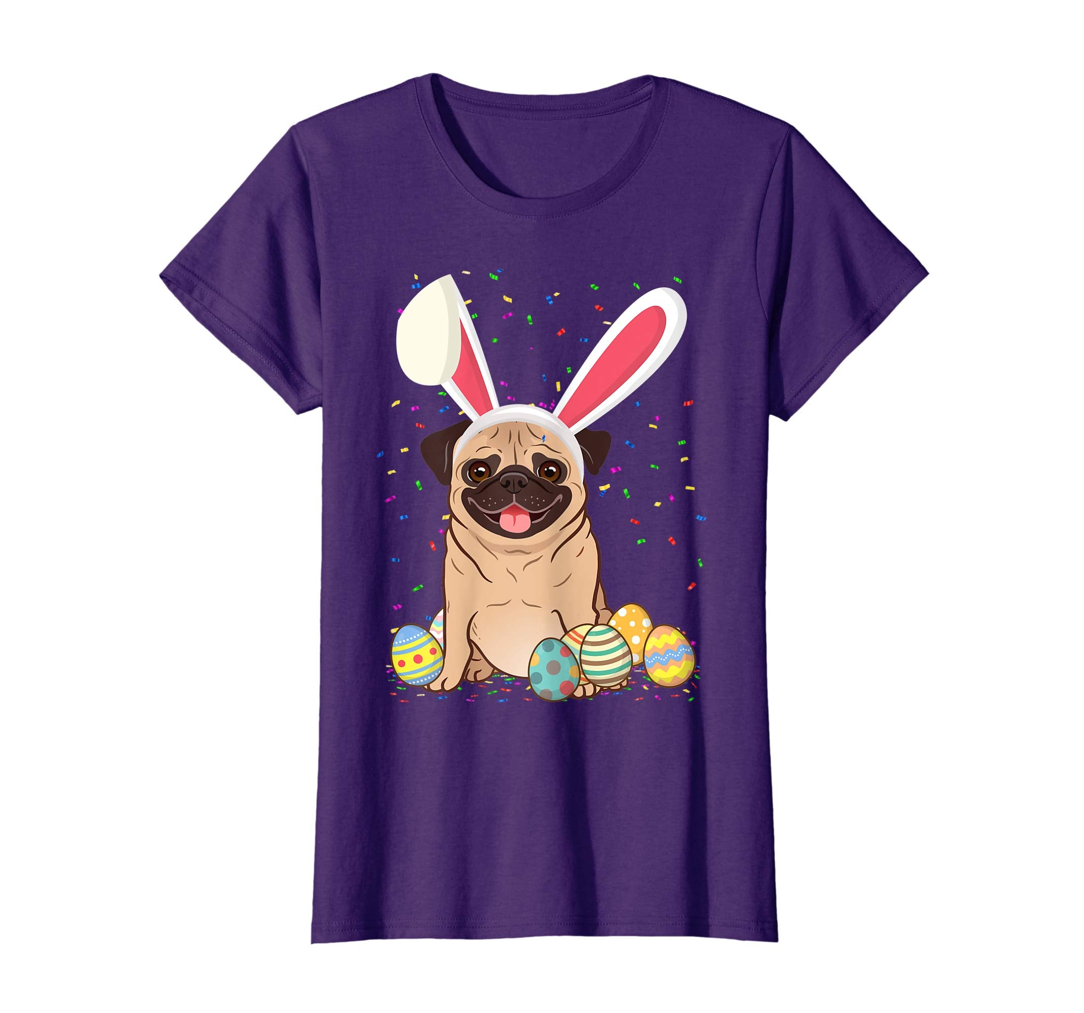 Pug Dog Ear Easter Eggs Shirt Happy Easter Day Gift