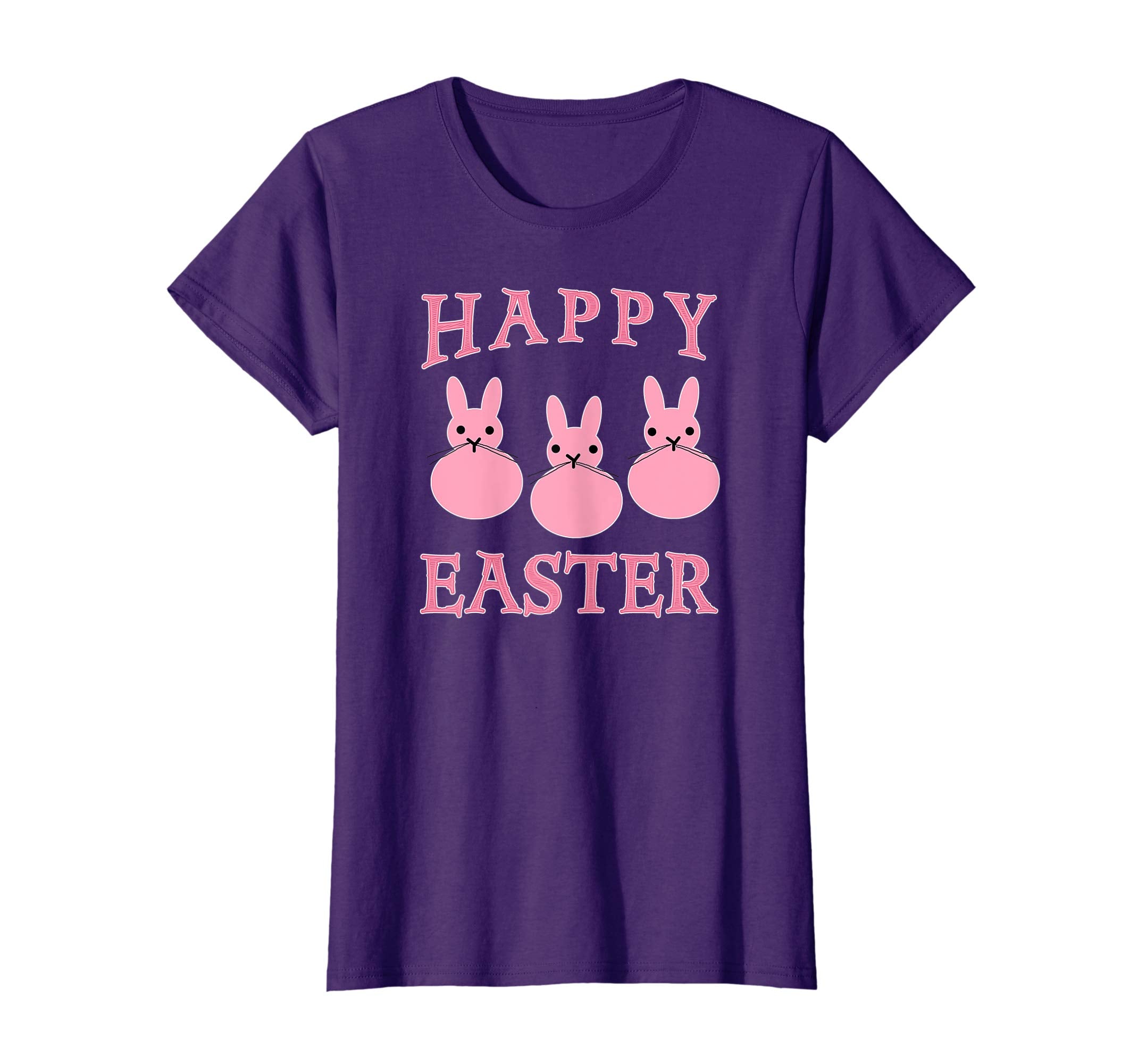 HAPPY EASTER T-shirt THREE BUNNIES PINK