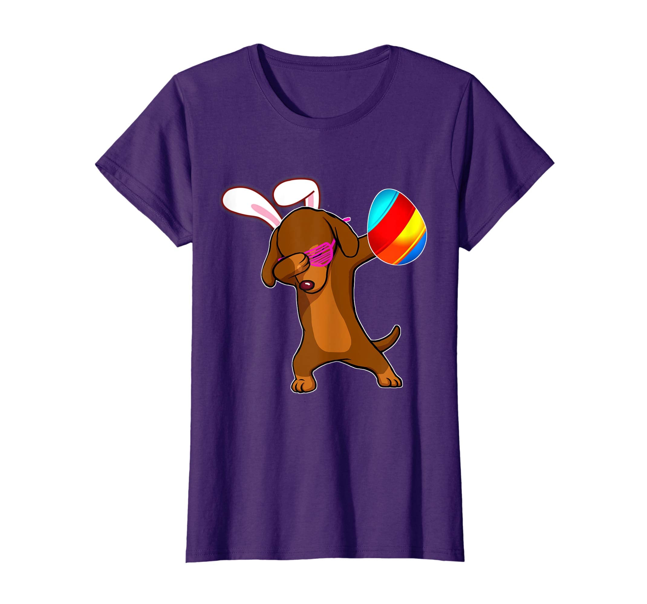 Easter Bunny Dabbing Dachshund Dog Tshirt Egg Ears Gift