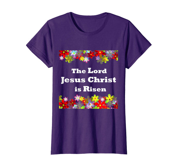 Jesus Christ He is Risen Floral Design Easter Tshirt Tee