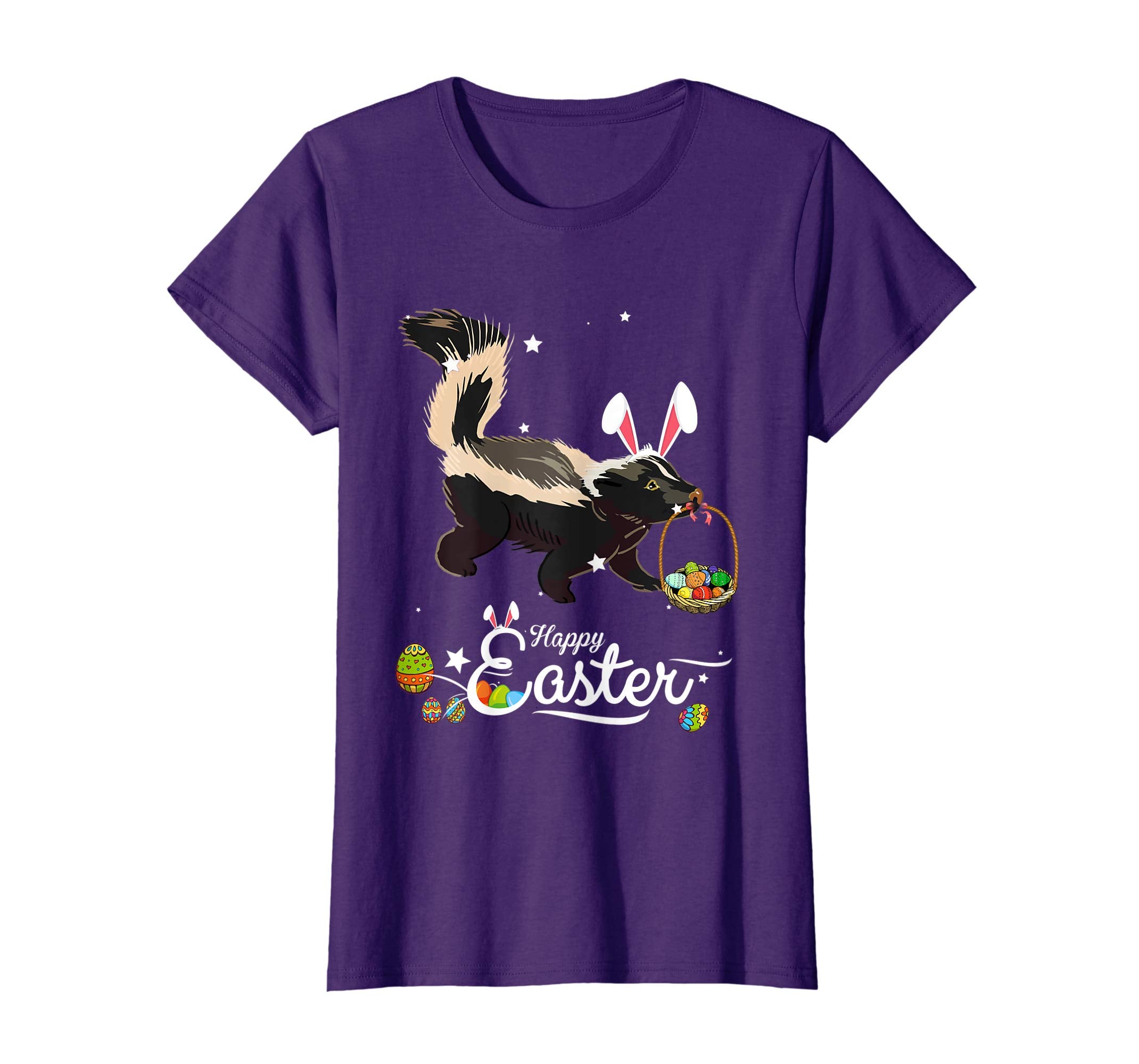 Cute Easter Skunk with Bunny Ears and Eggs T Shirt