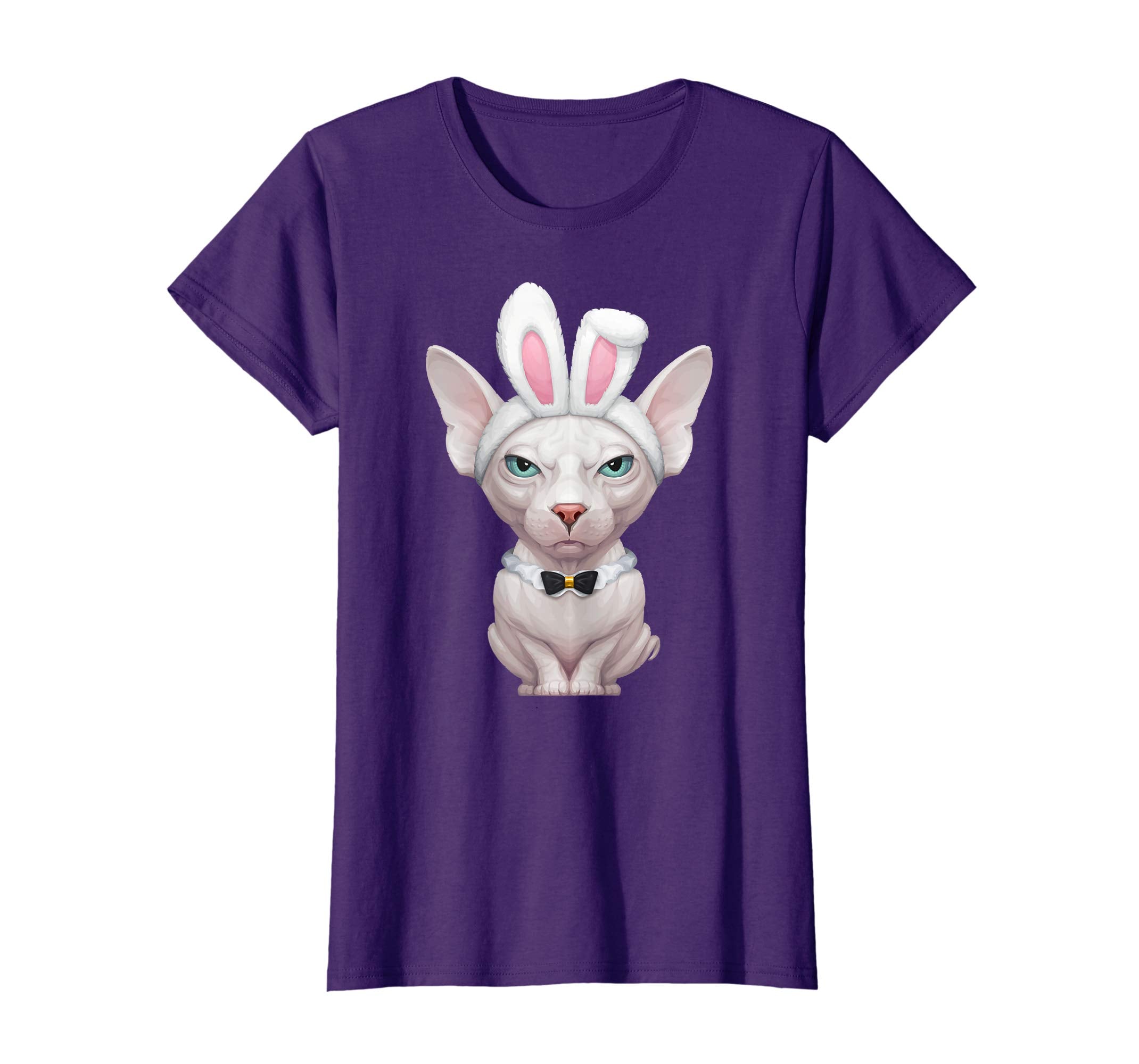 White Sphynx Cat in the Easter Bunny Costume T-Shirt