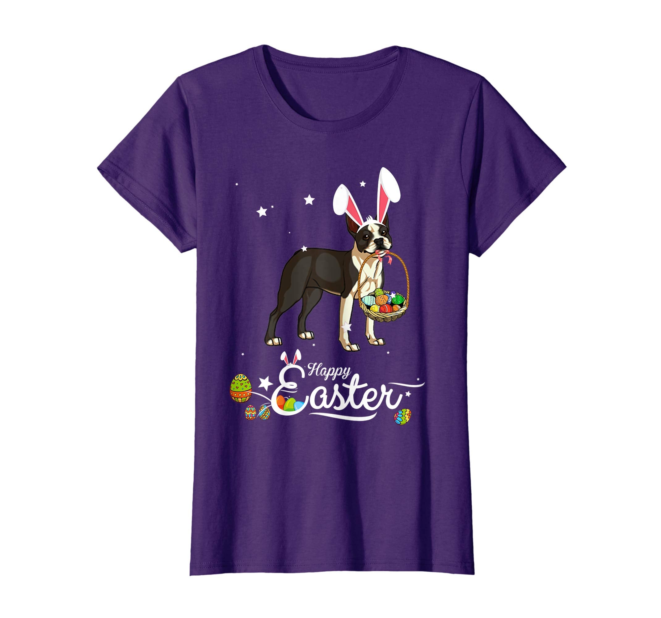 Boston Terrier Dog With Bunny Hat Easter Costume T Shirt