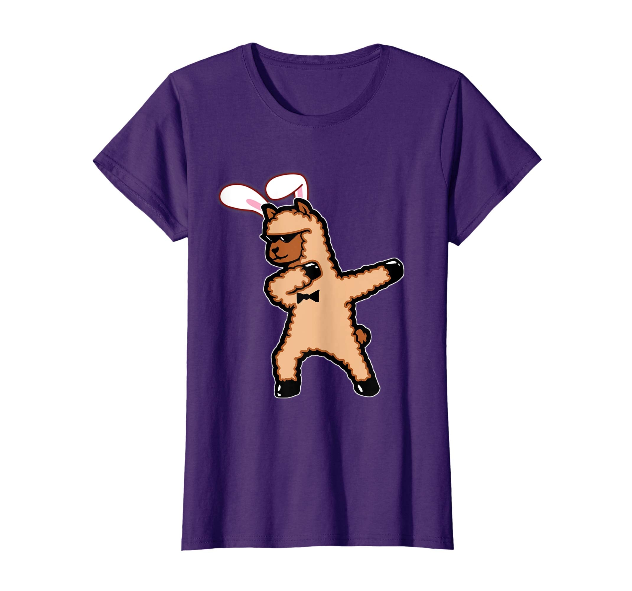 Easter Bunny Dabbing Llama Tshirt Rabbit Ears Animal Gift