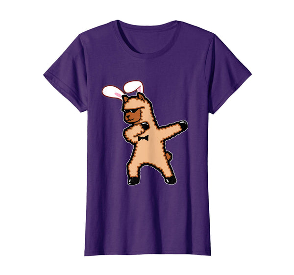 Easter Bunny Dabbing Llama Tshirt Rabbit Ears Animal Gift
