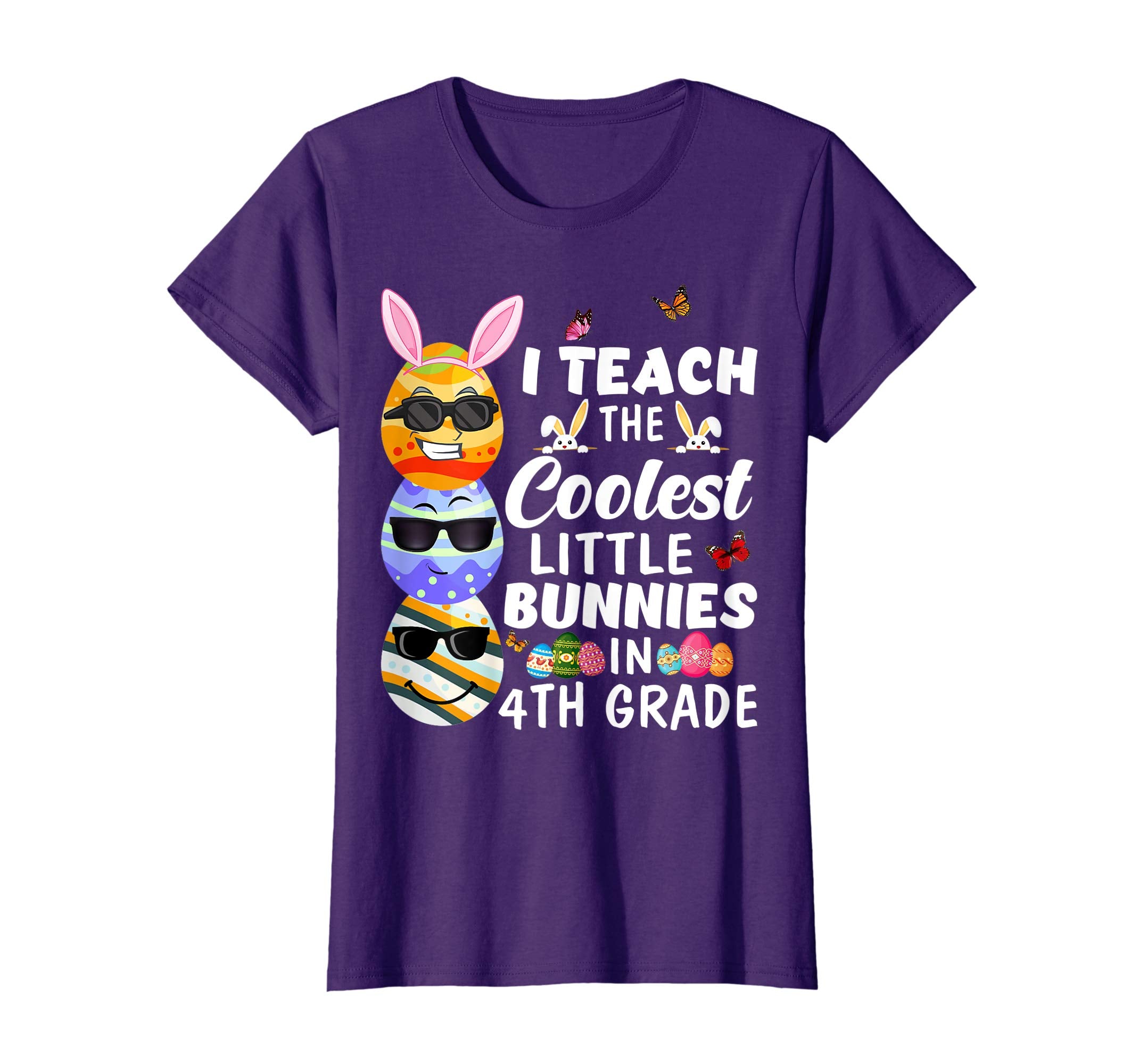 Easter 4th Grade Teacher Shirt Easter Eggs Emoji Funny Gift